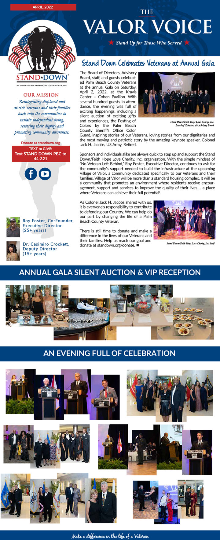 Stand Down Celebrates Veterans at Anuual Gala April 2022