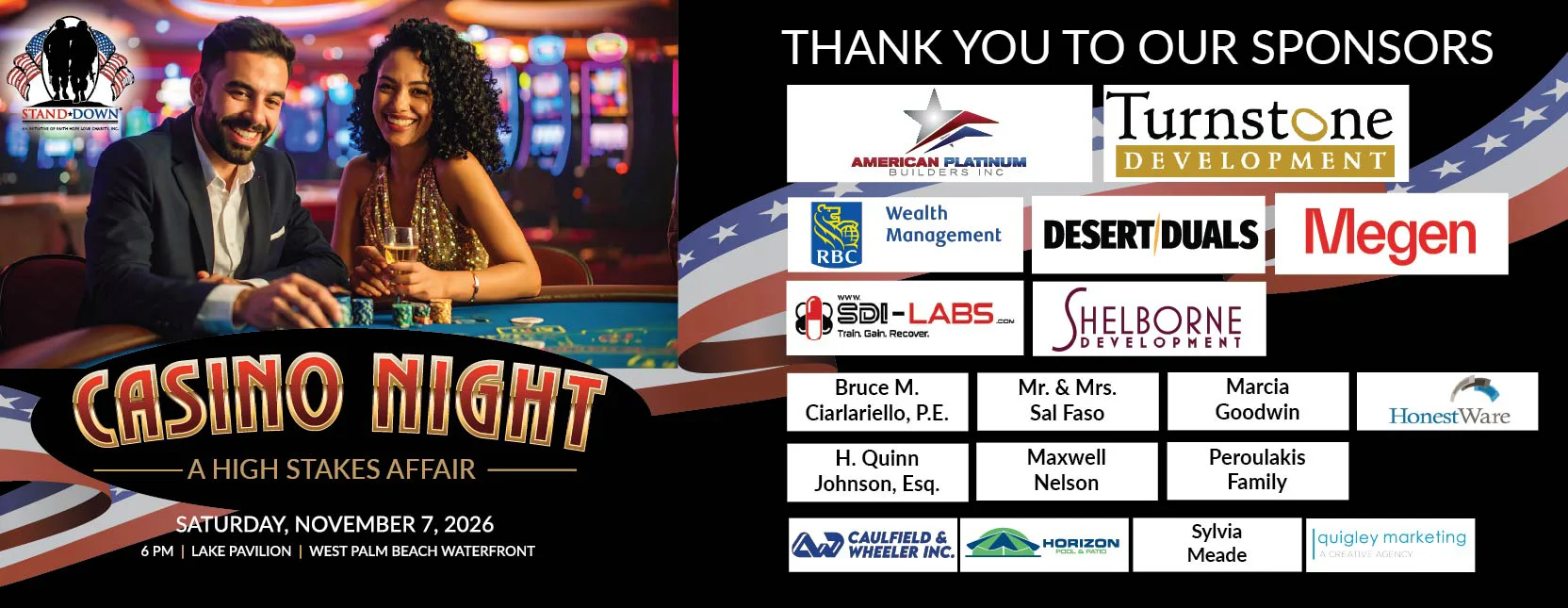 Casino Night: A High Stakes Affair - Thank you to our sponsors